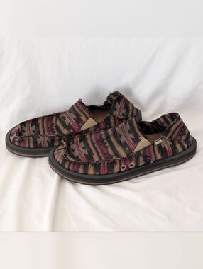 Sanuk Vagabond Chill Tahoe Multicolor Soft Top Slip On Trail Shoes Men's Size 12